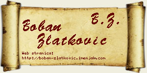 Boban Zlatković vizit kartica